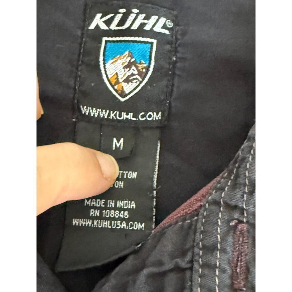 KÜHL long-sleeve button-down shirt fronts pockets washed burgundy/brown Size Med - Picture 8 of 8
